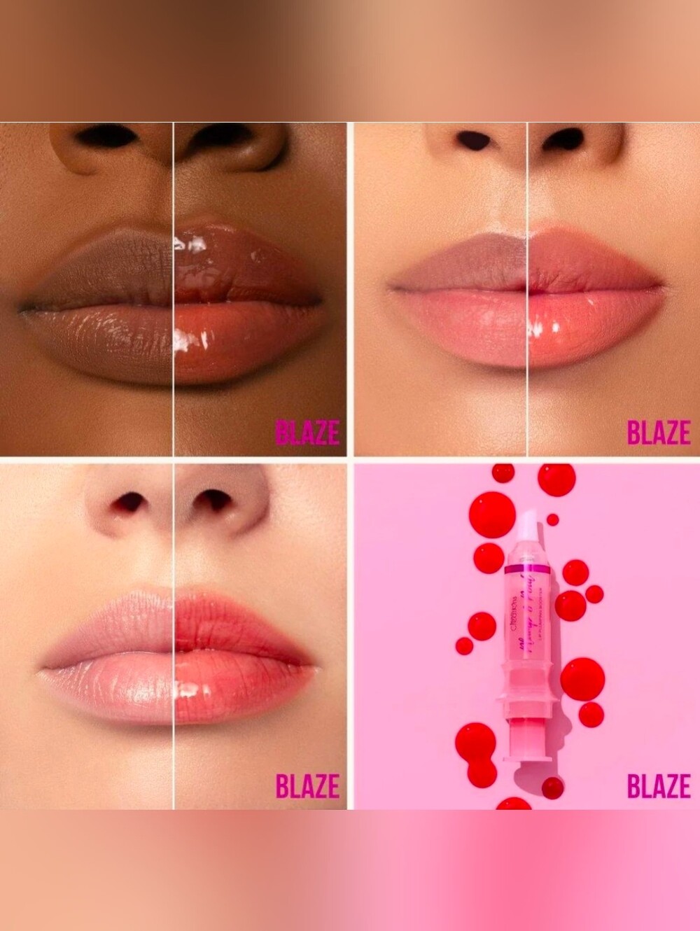 NIB Sealed Plump & Pout Lip Plumping Booster Lip Gloss Color Blaze